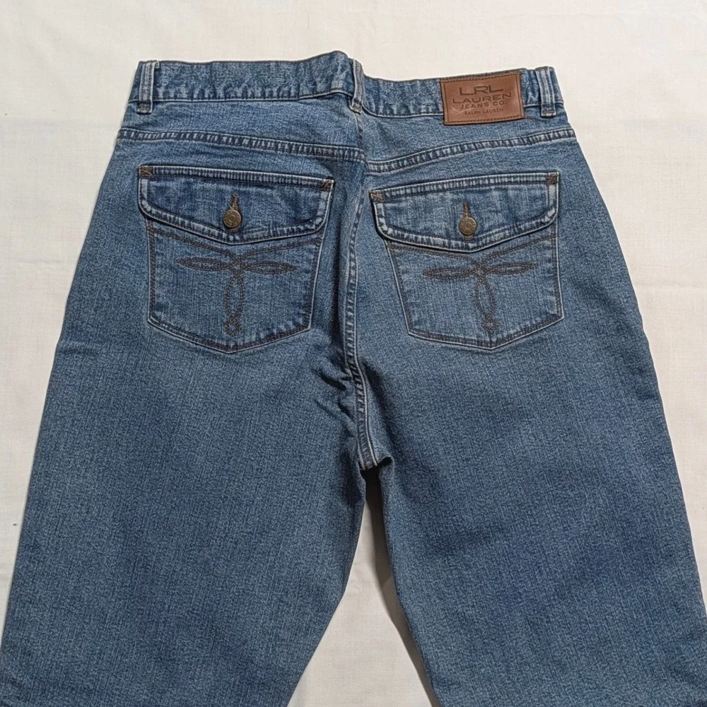 Lauren Ralph Lauren Jeans Co Blue Bootcut Flap Pocket Denim Pants Womens 10